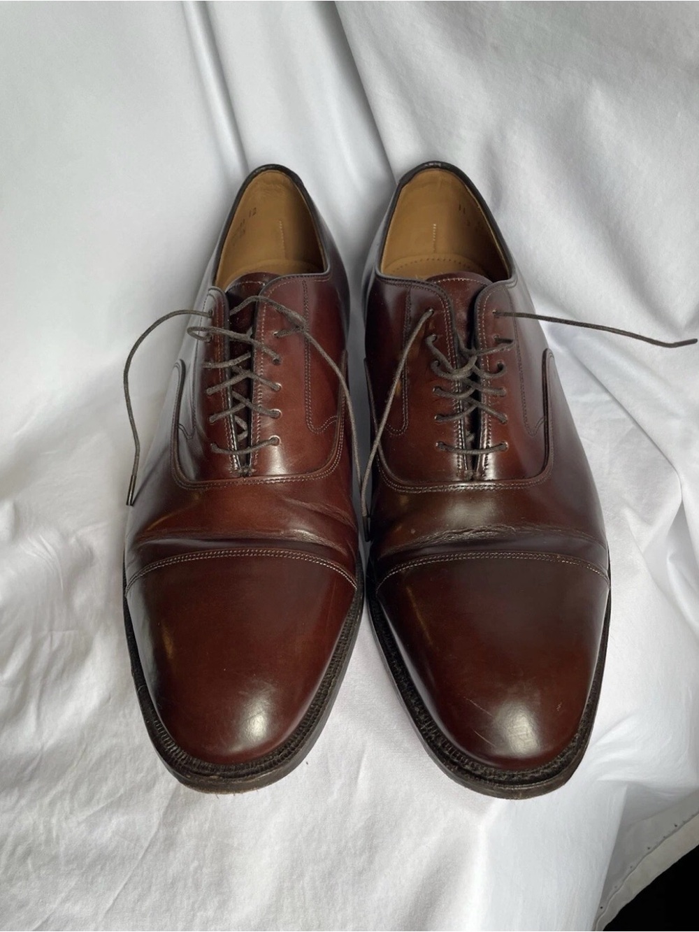 JOHNSTON AND MURPHY Mens Shoes Brown Dress Shoes Leather Very Nice size 11